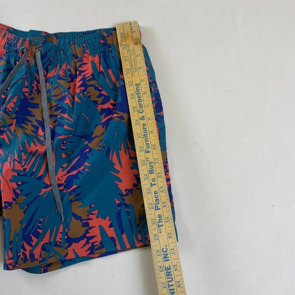 Prana Breathe Mens XL‎ Board Shorts Teal Coral Tropical Palm Print M31210627